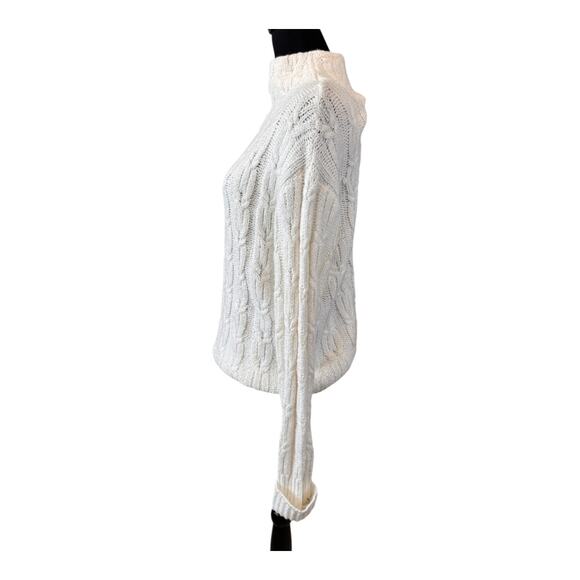 NEW CASLON NORDSTROM Women's Cable Stitch Funnel Neck Sweater Size S - Picture 5 of 9